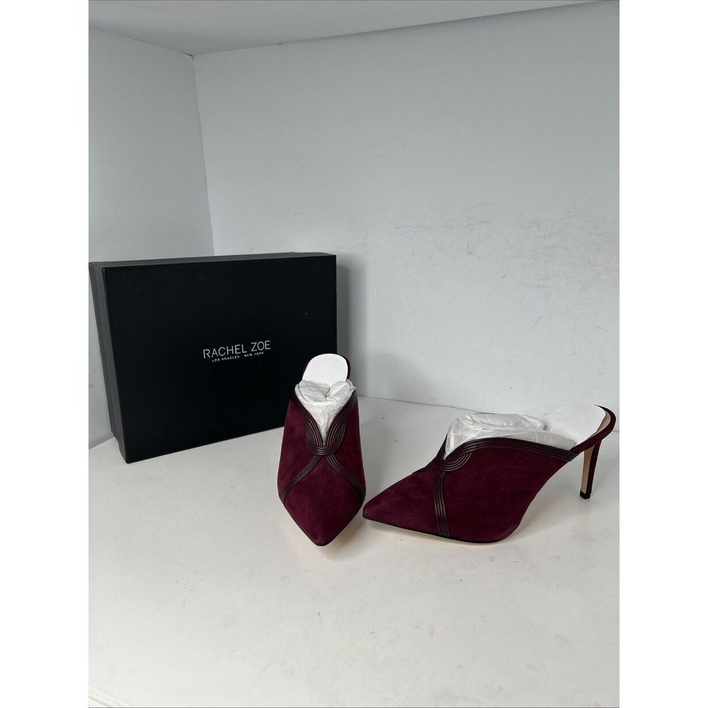 Rachel Zoe Lianne Mule Suede Merlot /‎ Size 9.5 New